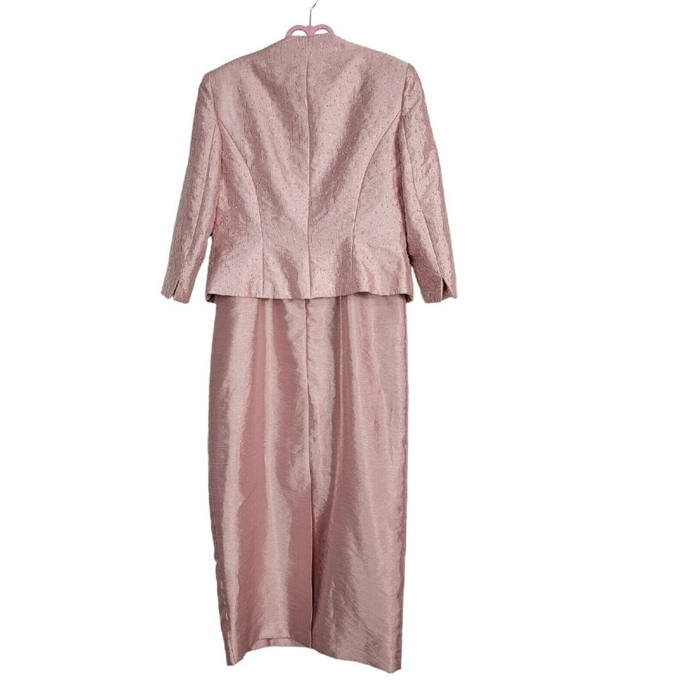 Alex Evenings Womens 8 Mother Of The Bride 2 Piece Outfit Set Jacket Dress Bead - Picture 2 of 5